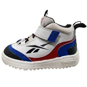 Reebok Toddler Storm X Size 4 Red White & Blue High Top Slip On Sneakers